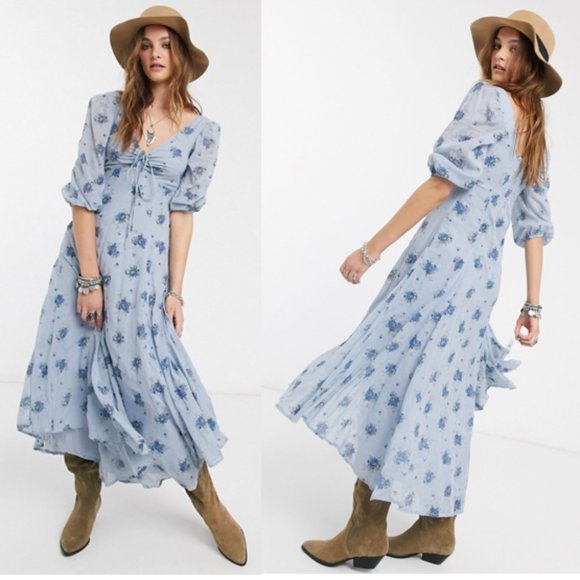 Free People Sea Glass Midi Dress - Picture 1 of 6